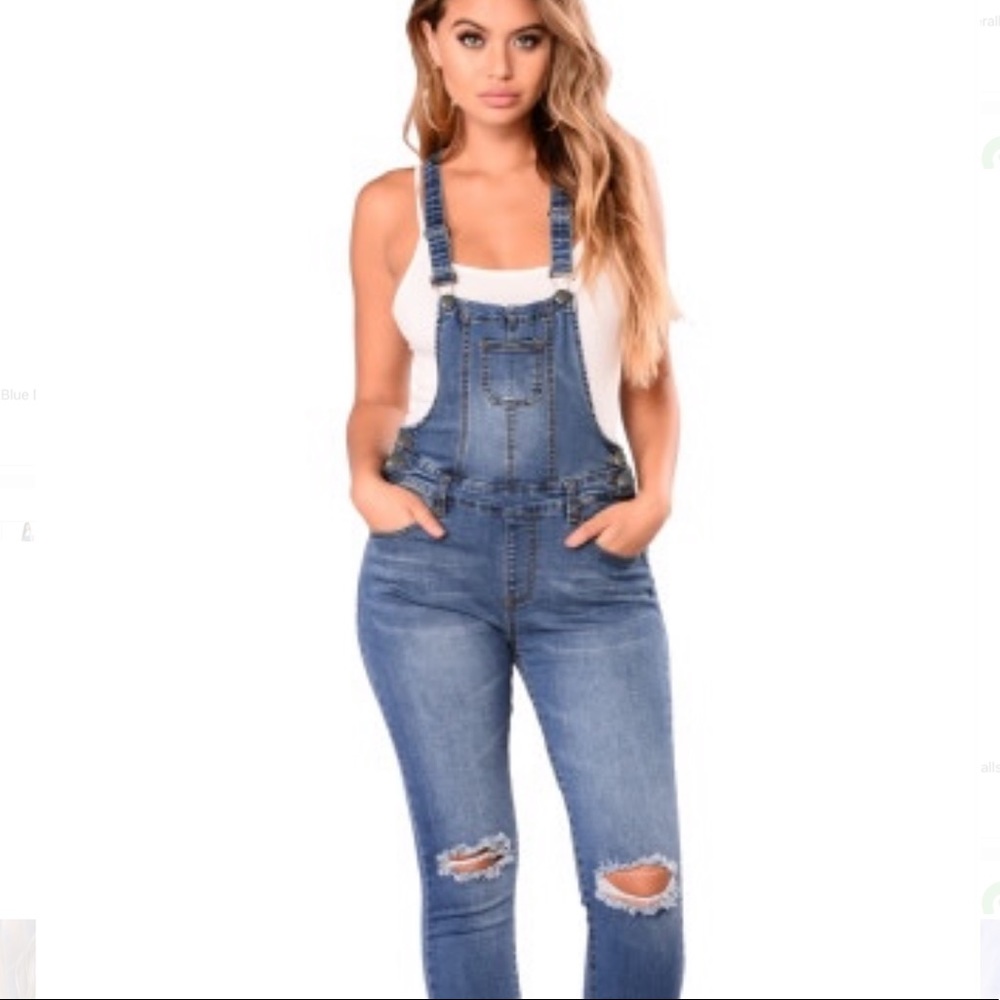 Hp!π NEW!! Distressed Denim overalls π - Picture 12 of 14